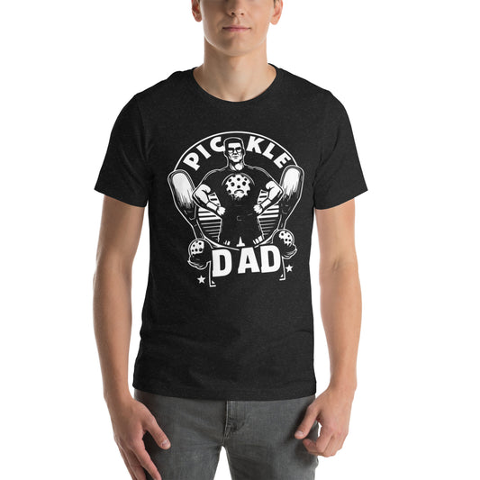 Pickle Ball Dad T-Shirt Dark shirt with White Text